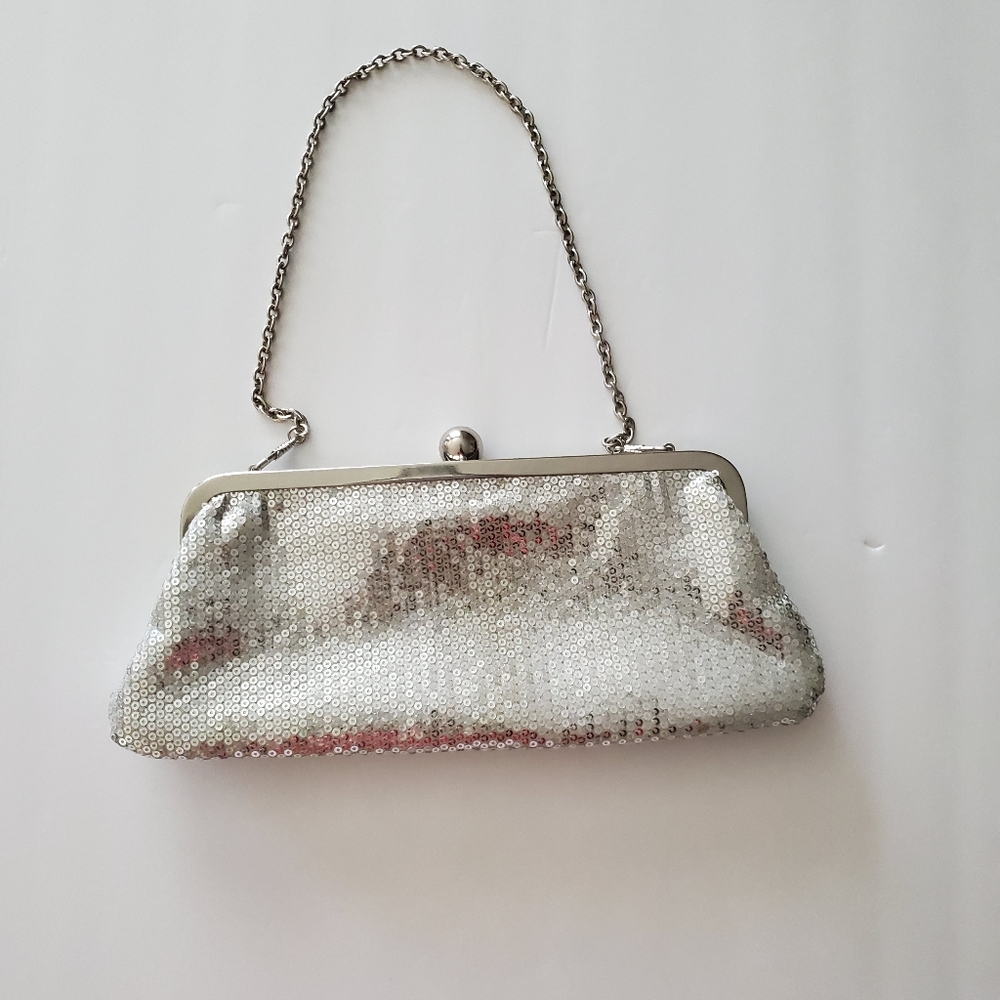 Aldo Silver Sequins Clutch